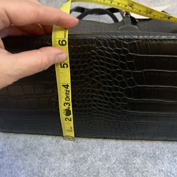 NWT A New Day Black Vegan Leather Handbag, Faux Crocodile Purse Adjustable - Picture 13 of 14